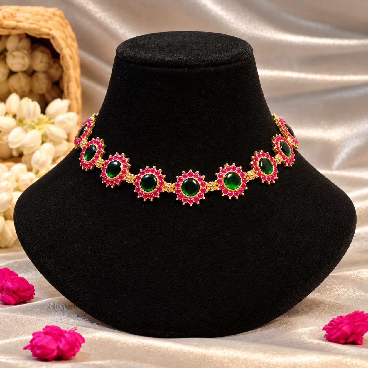 GRPN2 ROUND PALAKKA NECKLACE GREEN - Image 1