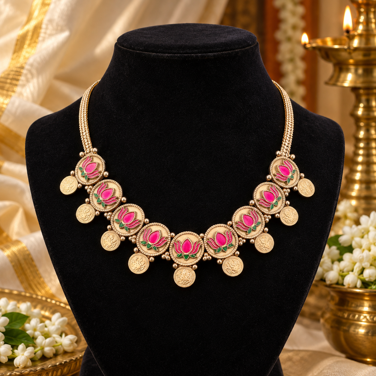 lcln 11 LOTOUS COIN LAYER NECKLACE - Image 1